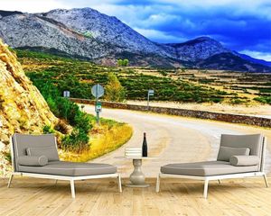 Romantic Landscape 3d Wallpaper HD Highway Mountain Beautiful and Simple Nordic Background Wall Decorative 3d Mural Wallpaper