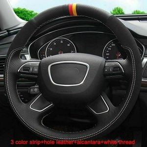 diy Custom Leather Steering Wheel Cover Stitch on Wrap Fit For Mercedes-Benz B180 car accessories