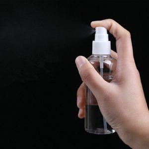 Sprühflaschen 3,4 Unzen 100 ml tragbare feine Nebel-Mini-Reiseflasche Kleine nachfüllbare Flüssigkeitsbehälter aus PET-Kunststoff EEA1907