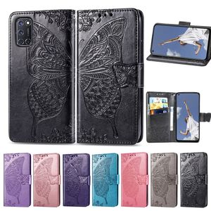 Para o Oppo A72 Case Poeira PU PU CAPA TAPE STAND FLORE FLORE BORTORFLY com fivela magnética (Modelo: A72)