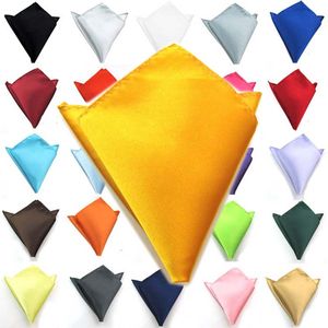 Solider Color Hanky Handkerchief Business Square Pocket handkerchief Wedding Groom Kerchief dress Fashion Accessories Gift new