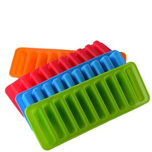 10 Cavity Chocolate Strip Mold Lattice Cookies Ice Cube Baking Tool Non-Stick Christmas Gift Silicone Mold Bakeware