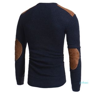 Fashion-Men Winter Warm Stickad Sweater Casual Pullover Round Neck Långärmad Slim Top