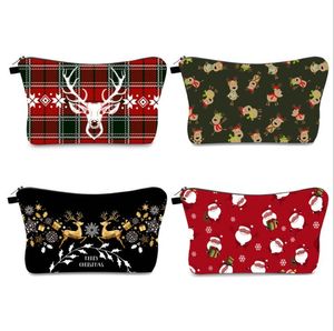 Lady Makeup Bag Santa Clause Print Pouch Cosmetic Bags Female Portable Zipper Organizer Bag Fashion Handbag Sundries Storage Bags LSK1079