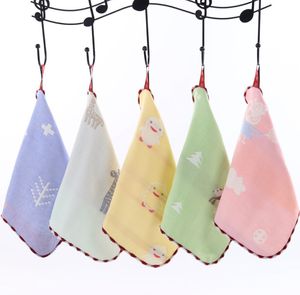 The latest 24X24CM size towel, many styles to choose from, 6-layer gauze cotton baby saliva towels