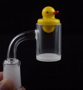 DHL Wholesale price 18mm 10mm male quartz banger 14mm female nail & Cactus Duck Carb Cap 4mm Opaque Bottom for glass recycler oil rig