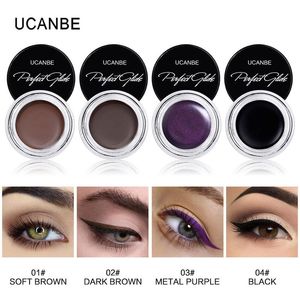 UCANBE 4 Colors Gel Eyeliner Makeup Shimmer Matte Black Brown Eye Liner Cream Eyes Makeup Long Lasting Waterproof eyeliner gel