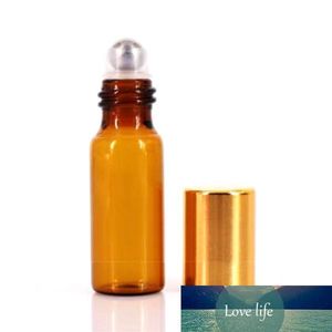 Garrafa Essencial Fragrance Oil Líquido Golden Cap Âmbar 3ML 5ML 10ML Roll On Bottle