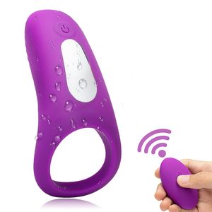 Vibrating Cock Ring,Remote Control Penis Ring Vibrator Waterproof Rechargeable Powerful Vibration Sex Toy for Male and Couples T200812