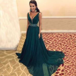 Новое поступление Вечернее платье Изумрудно V Формальное Vestido Noiva Sereia Prom Party De Soiree платье Sexy V-образным вырезом шифон A-Line платье