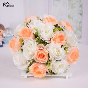 18 teste di bouquet da sposa fiori accessori da matrimonio piccolo bouquet da sposa rose di seta matrimonio per decorazione damigelle d'onore