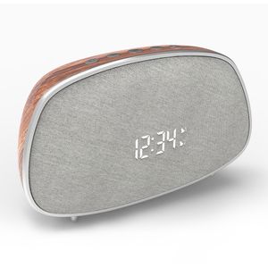 Freeshipping Madeira Retro Speaker Bluetooth Wireless Outdoor Altifalante portátil FM Radio eletrônico Snooze Speakers Alarm Clock