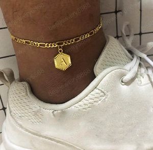 Hot Fashion Smycken Brev Dangle Chain Anklet Beach Anklet