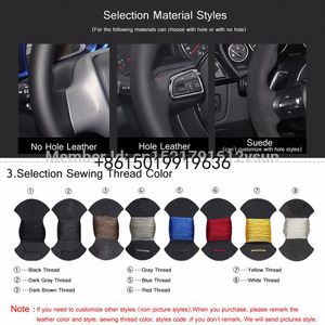 Carbon Fiber Black Leather Hand sewing Car Steering Wheel Cover for Subaru XV BRZ WRX Forester Legacy outback impreza231Z
