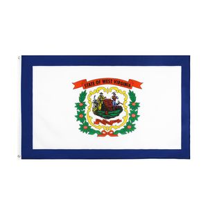 West Virginia Flag Direct Factory Wholesale 3x5fts 90x150cm Mountate State Banner USA Order Mixed Order for Hanging Decoration