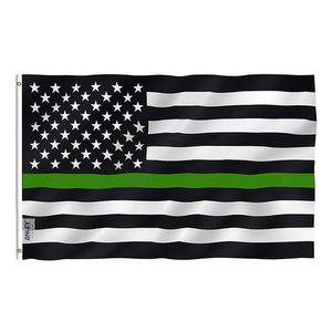 İnce Yeşil Hat ABD Bayrağı Polyester Açık veya Kapalı Kulübü Dijital Banner ve Toptan Flags baskı