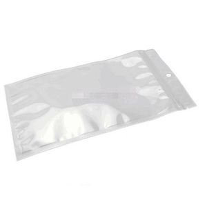 Sacchetto di plastica in PVC perla Plastica Poly OPP imballaggio cerniera Zip Vendita al dettaglio Bianco trasparente Pacchetti Cibo per gioielli disponibile in molte dimensioni