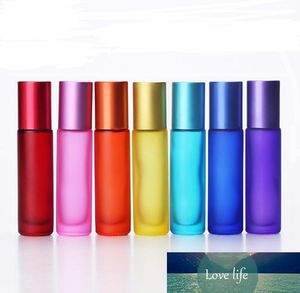 High Quality Blue/Green/Pink/Black/Amber Mini 10ml ROLL ON GLASS BOTTLE For Fragrances ESSENTIAL OILS Stainless Steel Roller Ball SN3223