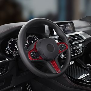 Красное стекловолокно рулевое колесо накладки крышки автомобиля интерьер Автозапчасти для BMW G20 G28 325i 330i