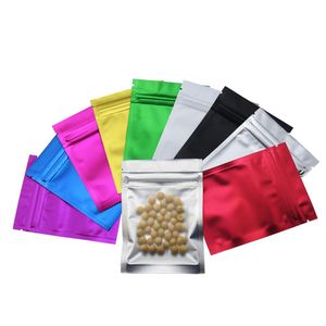 7.5*10cm Matte Black / Clear Front Zipper Bags Resealable Zip Aluminum Foil Plastic Bag Food Grocery Packing Mylar