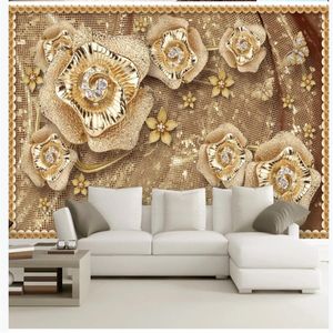 carta da parati classica per pareti sfondi 3d sfondi di fiori di gioielli di lusso decorazione morbida soggiorno TV sfondo muro