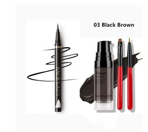 Preto longo duradouro olho lápis À Prova D 'Água Eyeliner Sobrancelha Gel Tint Maquiagem Escova De Maquiagem Compõem Pintura Cosmética