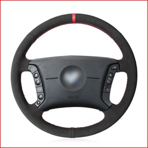 Black Suede Red Marker Steering Wheel Cover for BMW E36 1995-1997 E46 1998-2004 X3 E83 X5 E53 E38 1994-2001 E31