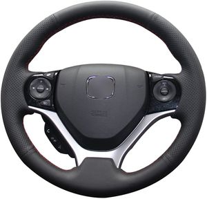 Coprivolante per auto su misura in vera pelle nera fai da te per accessori interni Honda Civic 9 2012-2015