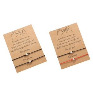 Lover Pulseira com cartões simples Style Star desejo Bracelet presente para o amor Casal de alta qualidade Preços por Atacado