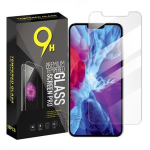 Neuer transparenter Handy-Displayschutz aus gehärtetem Glas für iPhone 13 13pro 12 11 PRO MAX X XR XS 6s 7 8 Plus Samsung A51 A71 5G A01 S21 A03S A52 A72 mit Einzelhandelsverpackung