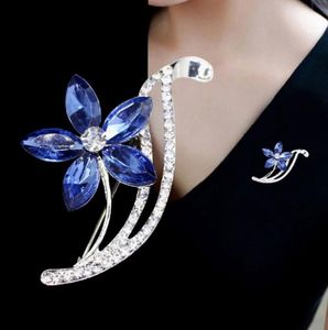 Rhinestone Flower Brooches For Women Simple Design Fashion Jewelry Wedding Pin And Brooch Bijouterie Broches Gift Accessories