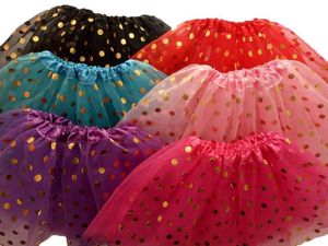 2017 neue Verkauf Gold Polka Dot kind mädchen tutus rock tanz kleider weiche ballett rock kinder pettiskirt kleidung