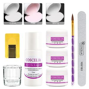 Luxury-30 / 75ml akrylspikuppsättning med akrylpulver Vätska för manikyr Nail Extension Kit Tools KitGlitter Tips Art