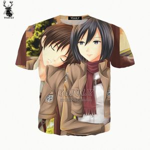 Wholesale mikasa ackerman for sale - Group buy YOJULY D Print Unisex Anime Attack On Titan Mikasa Ackerman Eren Jaeger Tshirt T Shirt Sweatshirt Hoodies Zipper Jacket A660 cwek