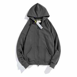 Mens jackor höst hoodies vinterrock ren färg grå jacka för män och kvinnor storlek m-2xl