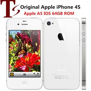 Yenilenmiş Orijinal Apple iPhone 4S Unlocked Cep Telefonu Çift Çekirdekli 64 GB 3.5 inç Ekran 5.0MP Akıllı Telefon