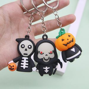 Silicone Halloween Keychain Grim Reaper Key Chains Jewelry Keyring Bag Charm Fashion Personality Festival Pumpkin Car Key Rings Holder Gifts