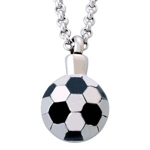 316L Stainless Steel Distinctive Football Locket Pendant Necklace Cremation Urn Jewelry Ashes Funeral Keepsake Box Openable Put in Perfume