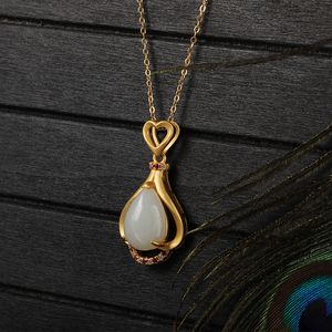 jóias de luxo pendant S925 prata incrustada com antigo ofício ouro seihan brilho de produção macia requintado rica pingente de jade