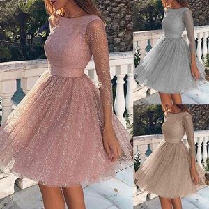 Corar rosa cinza brilhante uma linha vestidos de cocktail jóia pescoço de pescoço traseiro 3/4 mangas plissadas vestidos de baile plissados ​​vestidos de baile curto vestidos