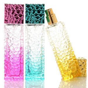 Melhores preço de fábrica Water Cube Design Garrafas de perfume vazio 50ml atomizador spray de vidro reutilizáveis ​​frasco de spray Scent Caso LX2854