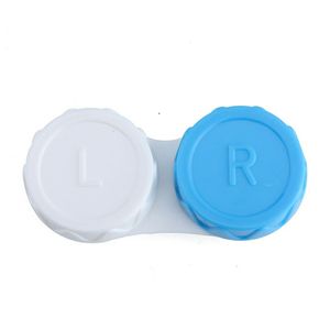 100pcs / lot lentes de contato coloridas Caso L + R Contactar com caixa de lente para os olhos Contactos viajar Kit de suporte Lens Container