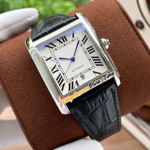 Tanie nowe 40mm stalowy etui W5200027 Niebieskie dłoni Data o 6 O'Clock White Dial Autoamtic Mens Watch Skórzany pasek Zegarki Pure_Time 12 Kolor