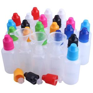 Flacone con ago in PE stile morbido Flaconi contagocce in plastica da 10 ml Tappi a prova di bambino LDPE E Flacone vuoto liquido Bottiglie contagocce in plastica A prova di bambino