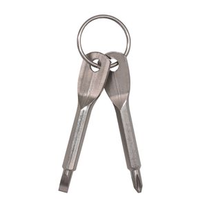 2 в 1 Metal Steel Mini EDC Многофункциональная отвертка ключ формы Phillips Отвертка шлицевая отвертки брелок Карманный инструмент для ремонта