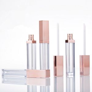 5ml lipgloss caixa de plástico recipientes vazio rosa ouro lipgloss tubo cílio cílio recipiente mini labelo brilho garrafa dividida