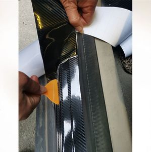 Nano Carbon Fiber Car Sticker DIY Pasta Protector Strip Auto Door Sill Side Spegel Anti Scratch Tape Vattentät Film