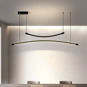 colgante LED luz moderno candelabros colgantes lineales nórdicos lámpara en la cocina Comedor interior accesorios de iluminación
