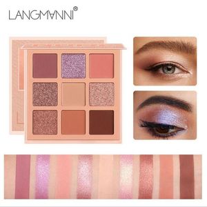 Langmanni 9 Farben Nude Lidschatten-Palette Matte Long Lasting Powder Lidschatten-Palette 72 Sätze/Los DHL-frei