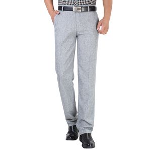 Summer Linen Business Casual Pants for Men Big Size Man Formal Classic Breattable 9 Colors Thin Office Suit byxor för män